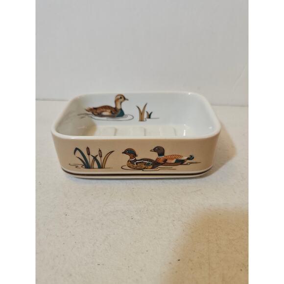 Vintage Soap Dish Wood Ducks by Andre Richard Made In Japan - Picture 1 of 6